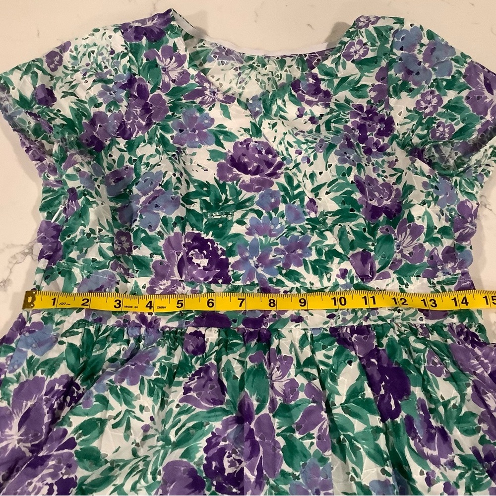 Floral Purple & Green Dress - Picture 4 of 6